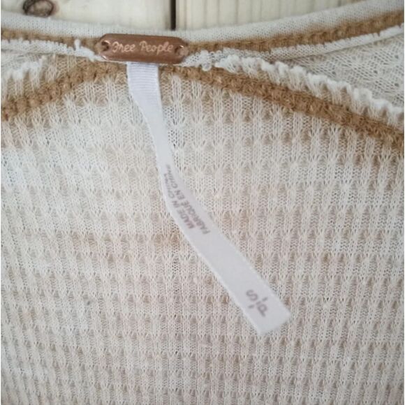 Free People Pacific Thermal Long Sleeve Rust Orange Waffle Knit Size Small - Picture 3 of 9